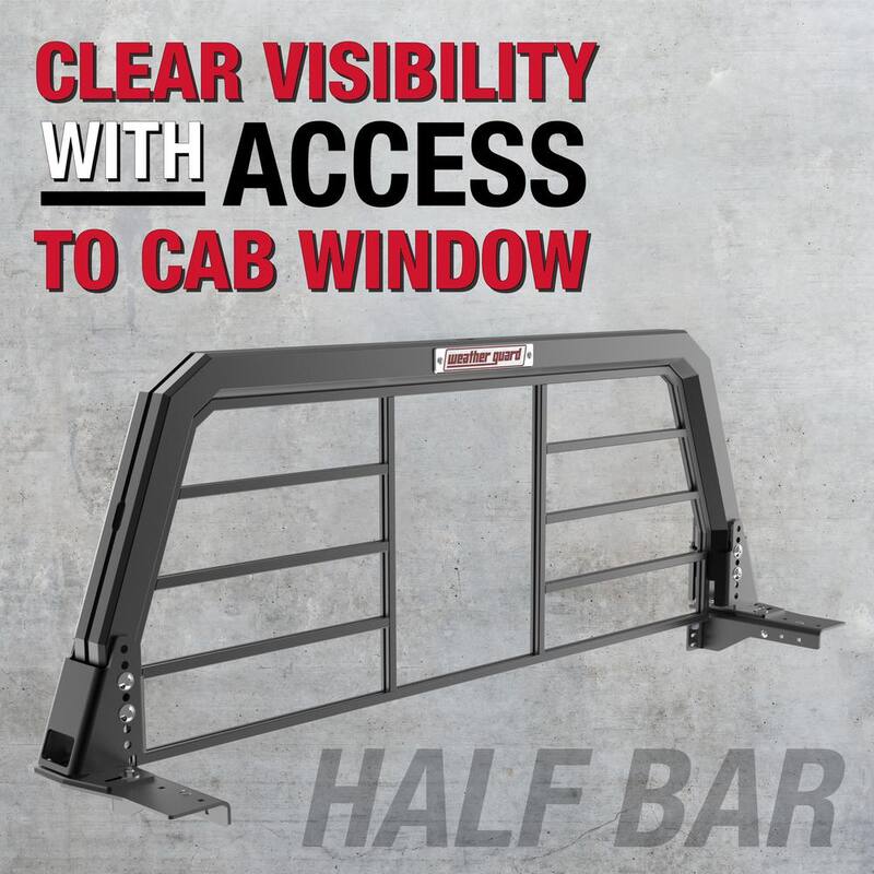 Weather Guard Model 11908- 52-01 Half Bar Aluminum Headache Rack - 11908-52-01