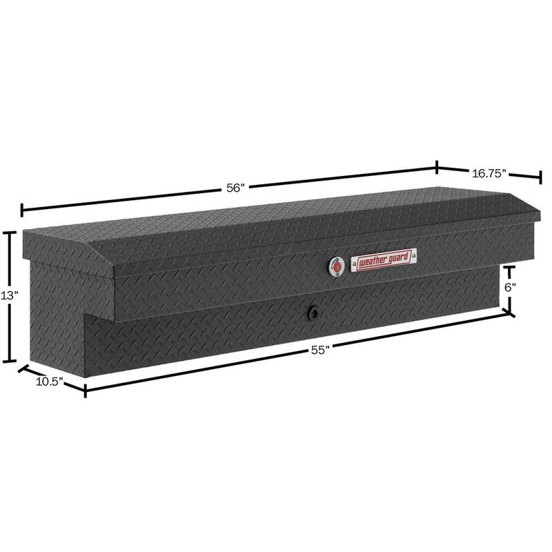 Weather Guard 56 in. Matte Black Aluminum Lo-Side Truck Tool Box - 174-52-04