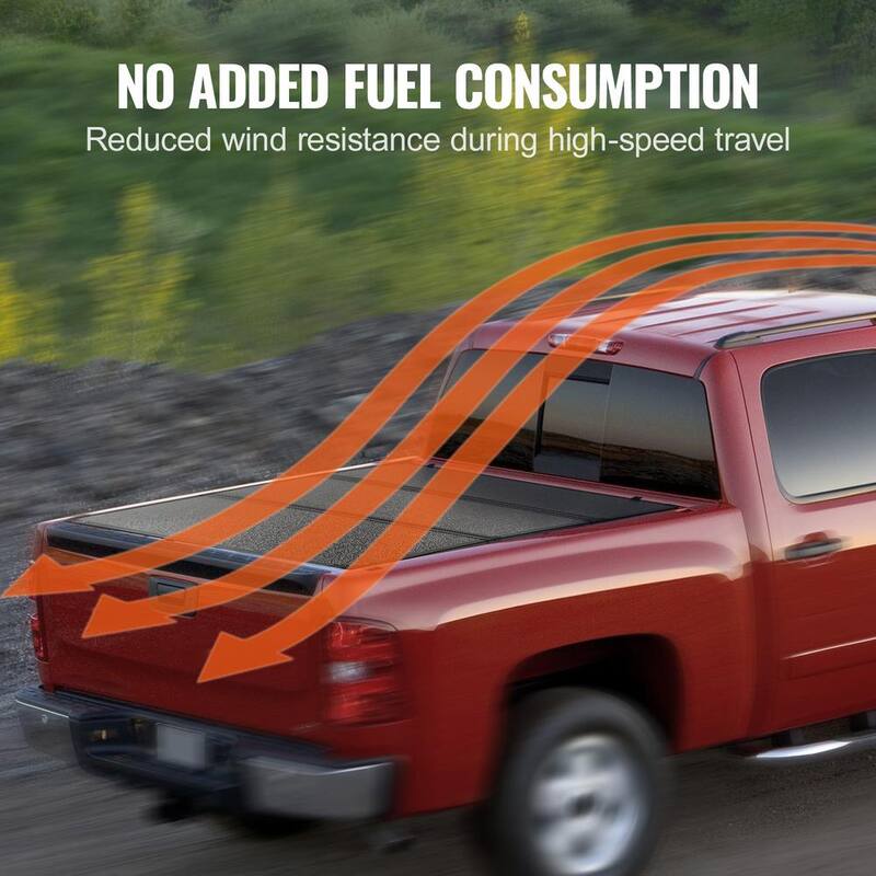 VEVOR Tri-Fold Truck Bed Tonneau Cover Compatible with 2019-2024 Chevy Silverado GMC Sierra 1500 Fit 5.8 ft.x 5.3 ft. Bed - ZDSKCHBXGZDSAPMD9V9