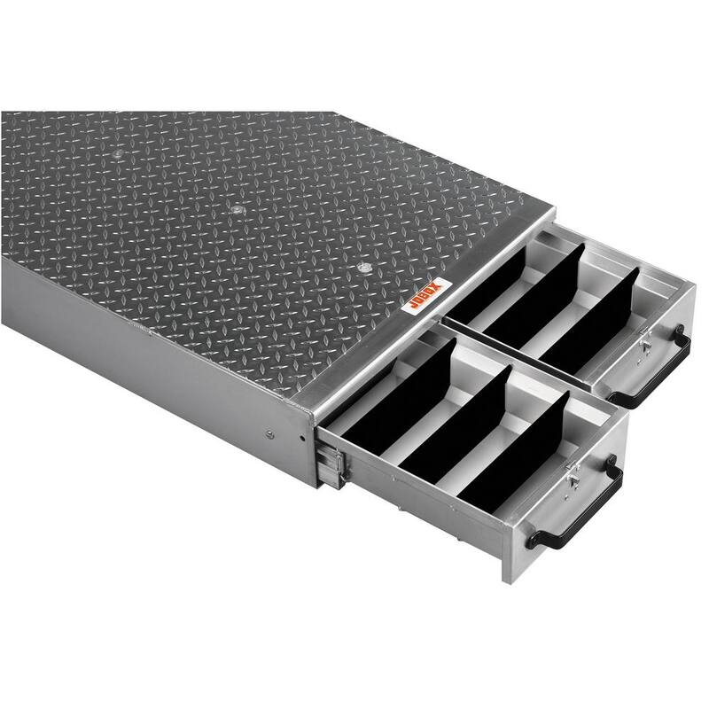 Crescent Jobox 24 in. W x 6 in. H x 50 in. L 2-Drawer Long Floor Heavy-Duty Aluminum Drawer Storage - 1402980