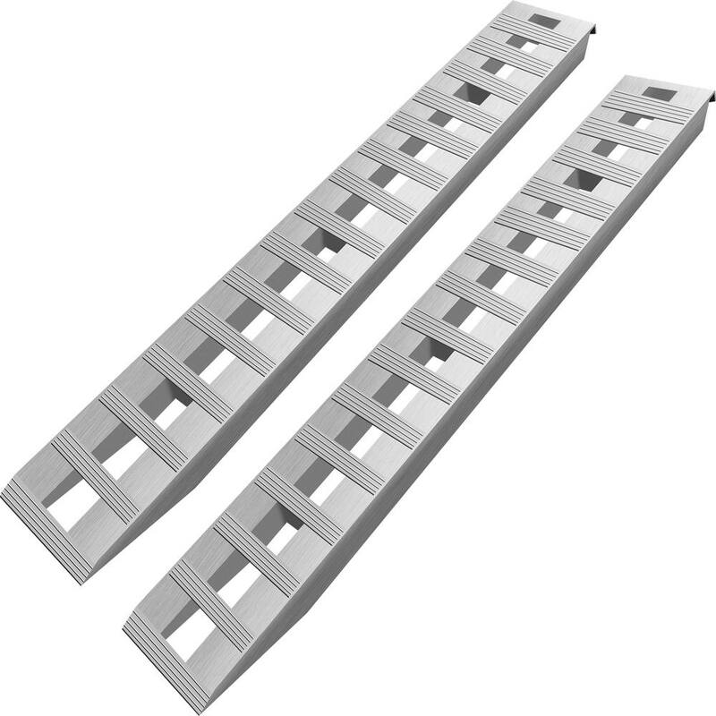 VEVOR Aluminum Trailer Ramps 84 in. x 14 in. 6000 lbs. Loading Car Ramps for Tractors Truck Snow Blowers ATVs UTV (2-Pieces) - LHJPD84X14IN2ZZ01V0