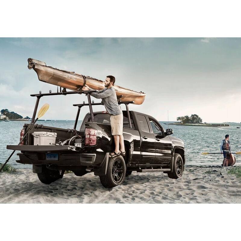 TracRac TracONE Universal Truck Bed Ladder Rack 800 lbs. Capacity Black Powder Coat Finish - 27000B