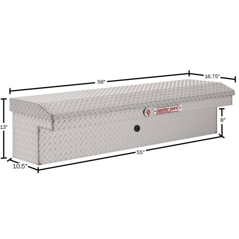 Weather Guard 56 in. Diamond Plate Aluminum Low Profile Long Lo-Side Truck Tool Box - 178-0-04
