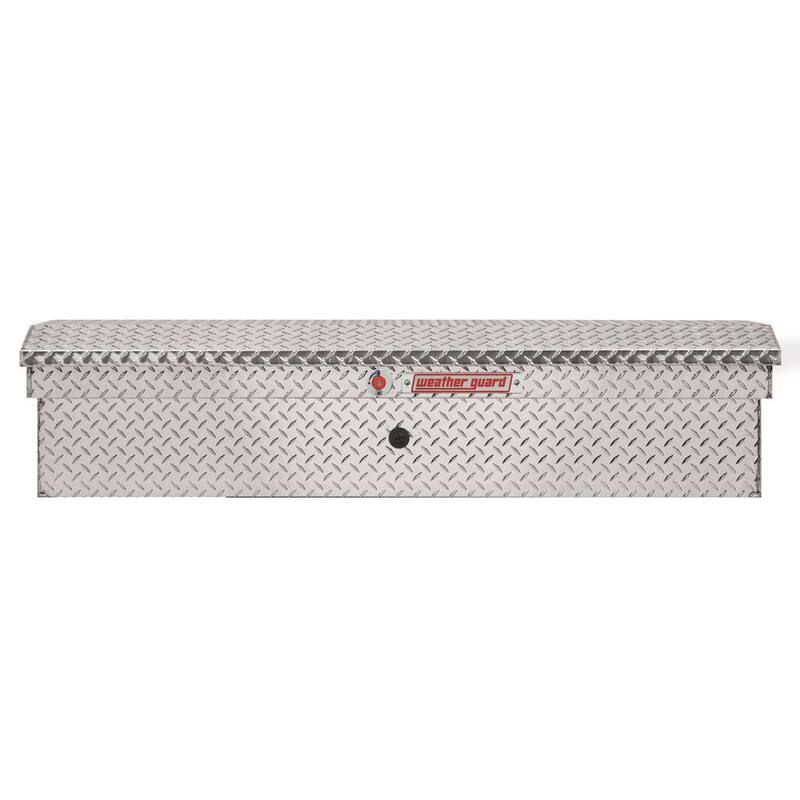 Weather Guard 56 in. Diamond Plate Aluminum Low Profile Long Lo-Side Truck Tool Box - 178-0-04