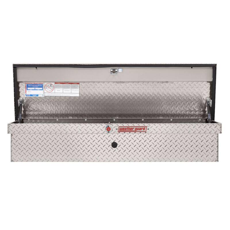 Weather Guard 56 in. Diamond Plate Aluminum Low Profile Long Lo-Side Truck Tool Box - 178-0-04