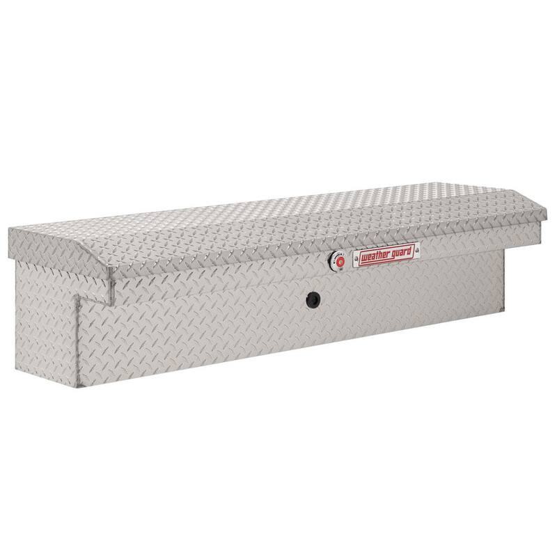 Weather Guard 56 in. Diamond Plate Aluminum Low Profile Long Lo-Side Truck Tool Box - 178-0-04