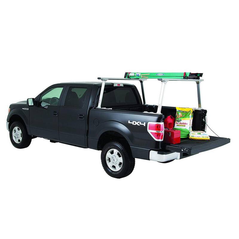 TracRac TracONE Universal Truck Bed Ladder Rack 800 lbs. Capacity Silver Powder Coat Finish - 27000-01