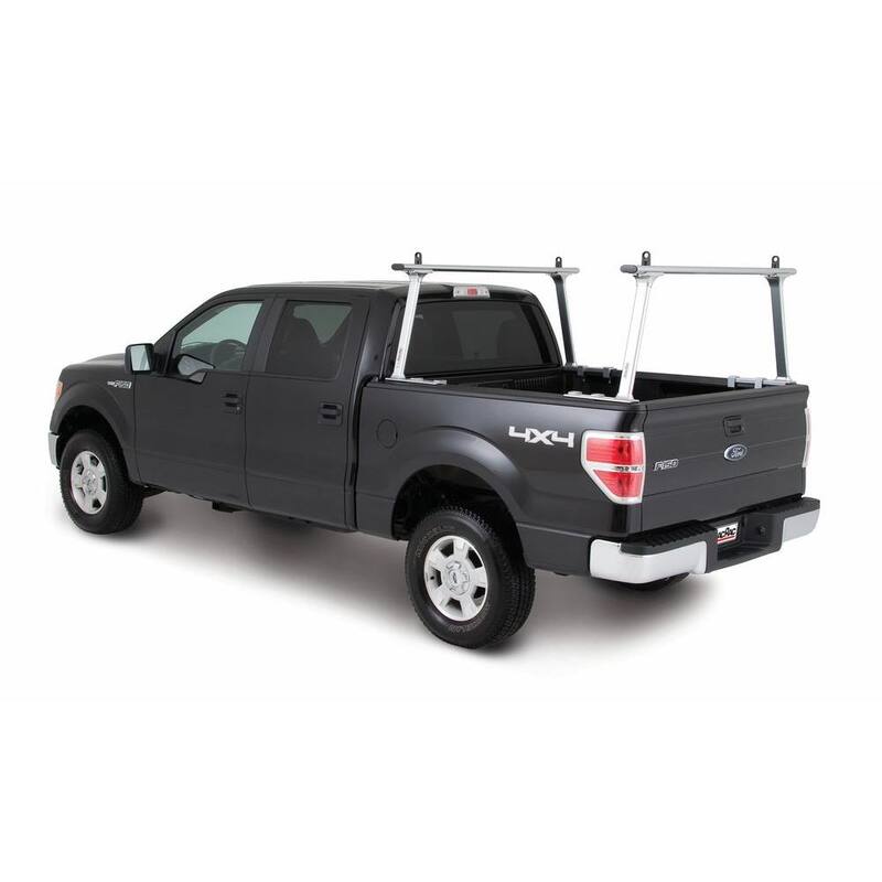 TracRac TracONE Universal Truck Bed Ladder Rack 800 lbs. Capacity Silver Powder Coat Finish - 27000-01