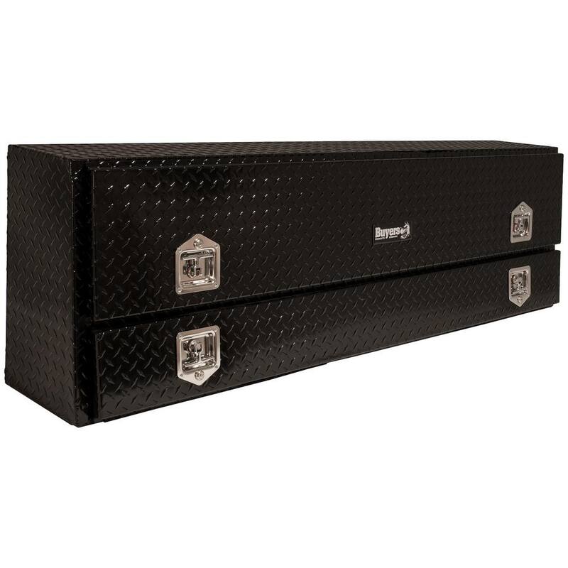 Buyers Products Company 72 in. Black Diamond Tread Aluminum Top Mount Contractor Truck Tool Box - 1725640