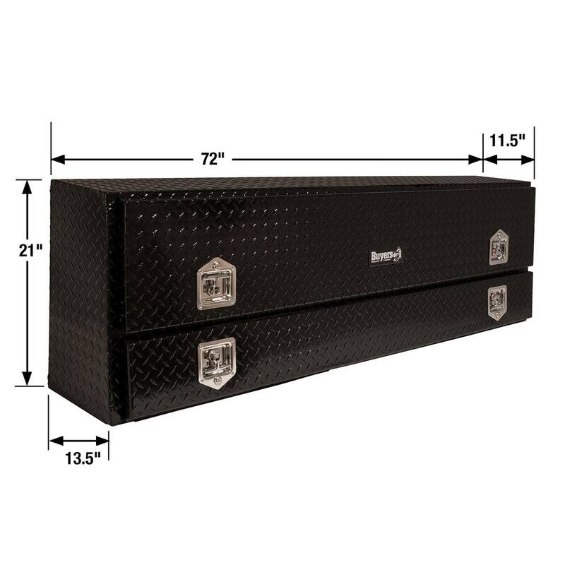 Buyers Products Company 72 in. Black Diamond Tread Aluminum Top Mount Contractor Truck Tool Box - 1725640