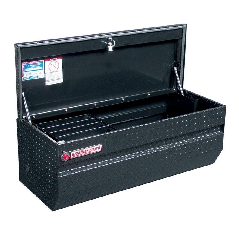 Weather Guard 47 in. Gloss Black Aluminum Full Size Chest Truck Tool Box - 674-5-01