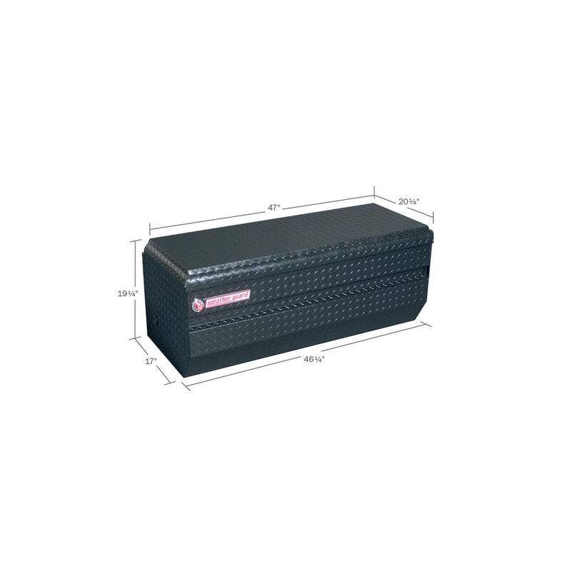 Weather Guard 47 in. Gloss Black Aluminum Full Size Chest Truck Tool Box - 674-5-01