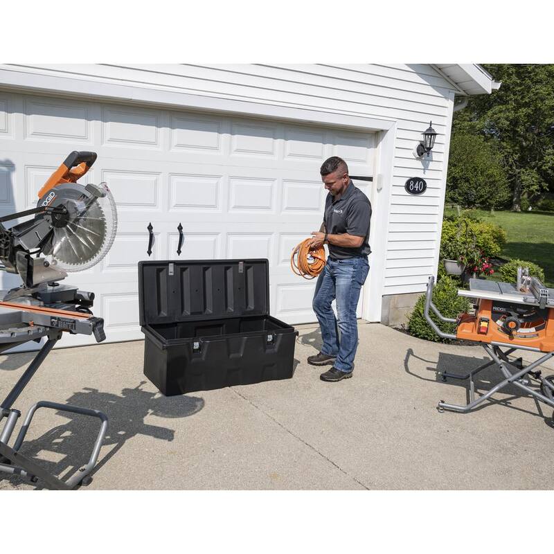 Buyers Products Company 17.25 in. x 19 in. x 44 in. Matte Black Plastic All-Purpose Truck Tool Box Chest - 1712240