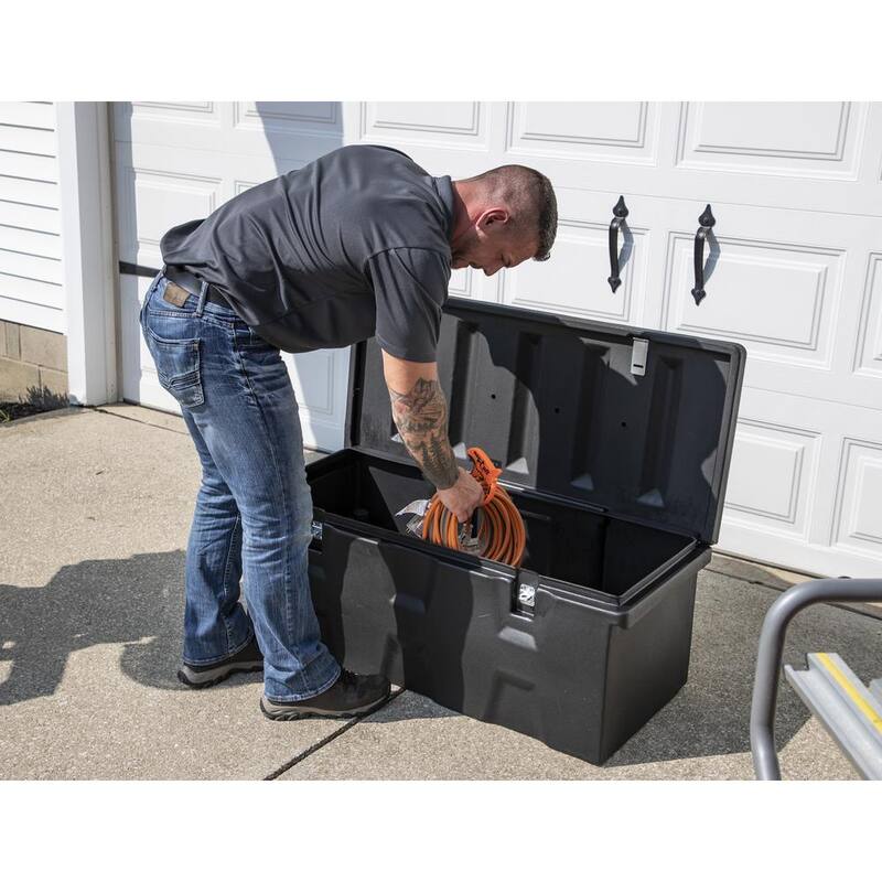 Buyers Products Company 17.25 in. x 19 in. x 44 in. Matte Black Plastic All-Purpose Truck Tool Box Chest - 1712240