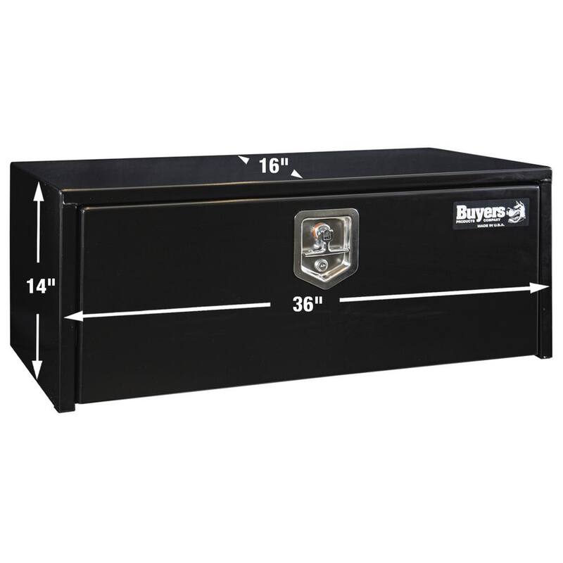 Buyers Products Company 14 in. x 16 in. x 36 in. Gloss Black Steel Underbody Truck Tool Box - 1703305