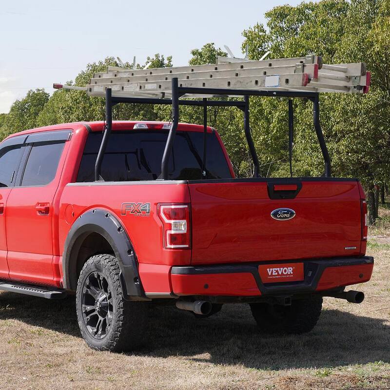 VEVOR Truck Rack 46 in. to 71 in. Extendable Truck Ladder Rack 800 lbs. Capacity Steel Ladder Rack for Kayak Surfboard Lumber - PKHJHJGXLSB511V0SV0