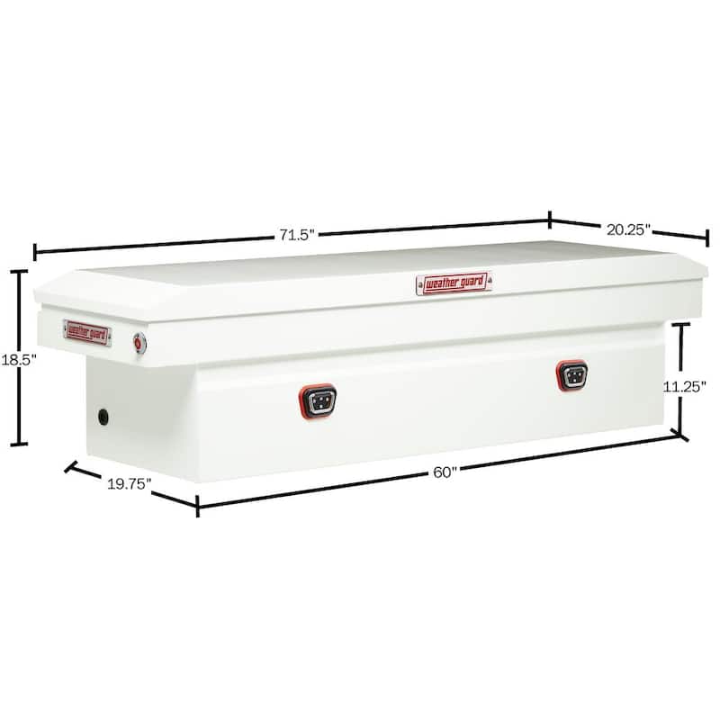 Weather Guard 72 in. White Steel Full Size Crossover Truck Tool Box - 126-3-04