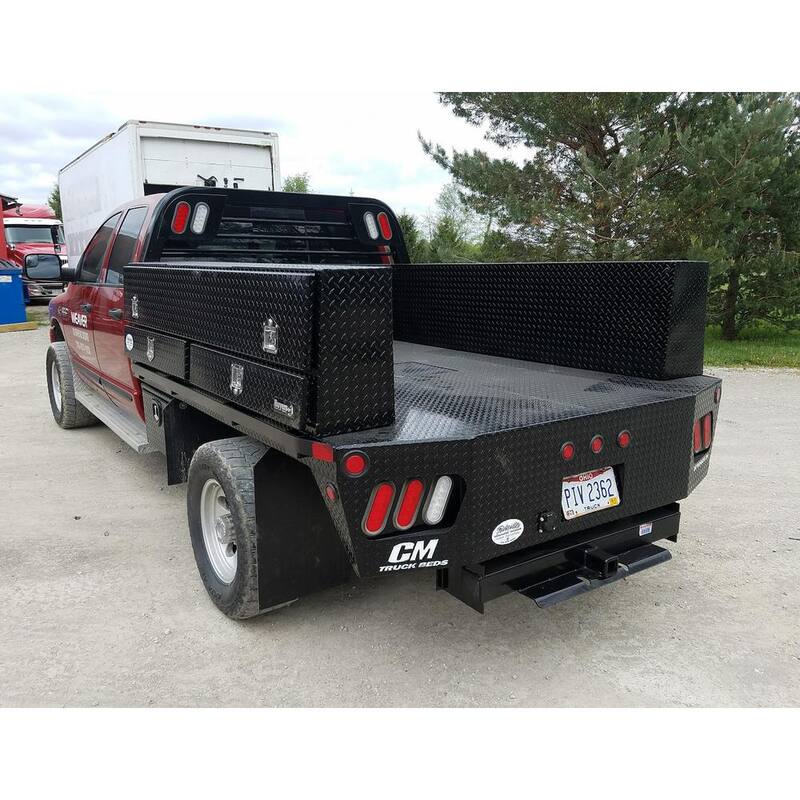 Buyers Products Company 88 in. Black Diamond Tread Aluminum Top Mount Truck Tool Box with Drawer - 1725651