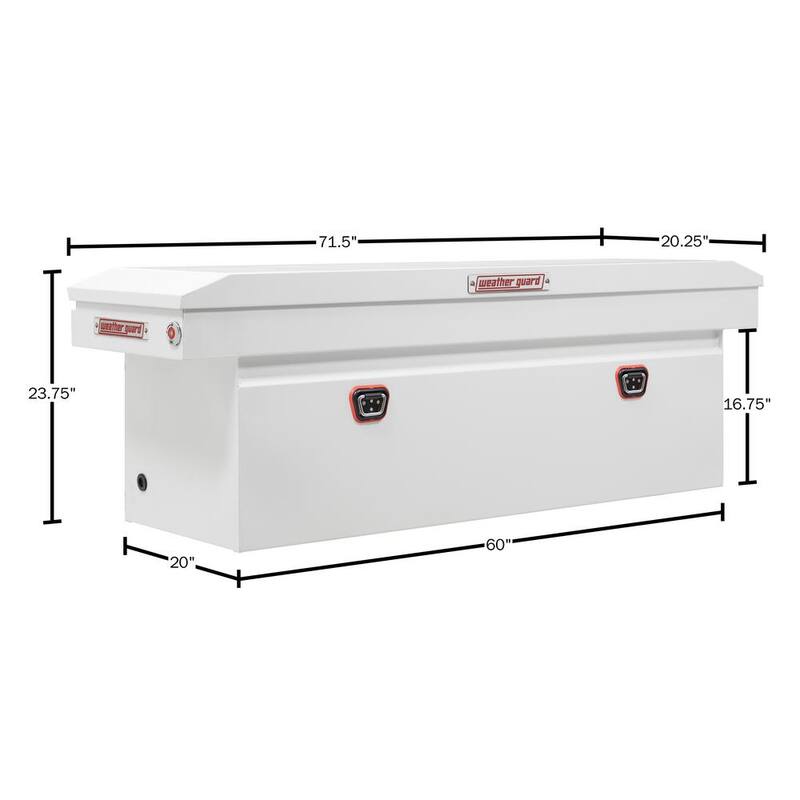 Weather Guard 72 in. White Steel Full Size Deep Crossover Truck Tool Box - 128-3-04
