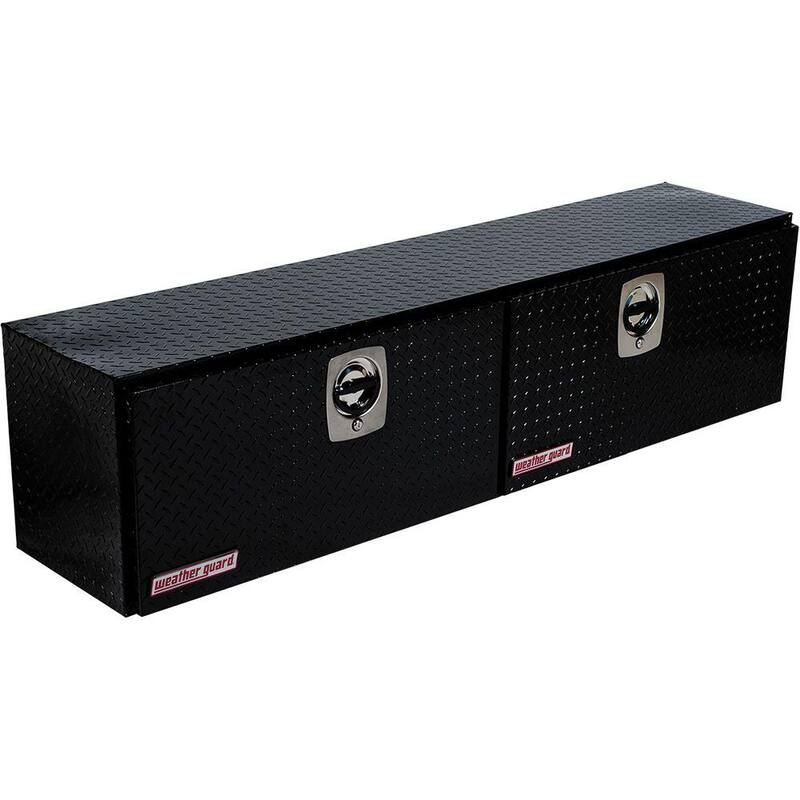 Weather Guard 72.25 Gloss Black Aluminum Full Size Top Mount Truck Tool Box - 372-5-02