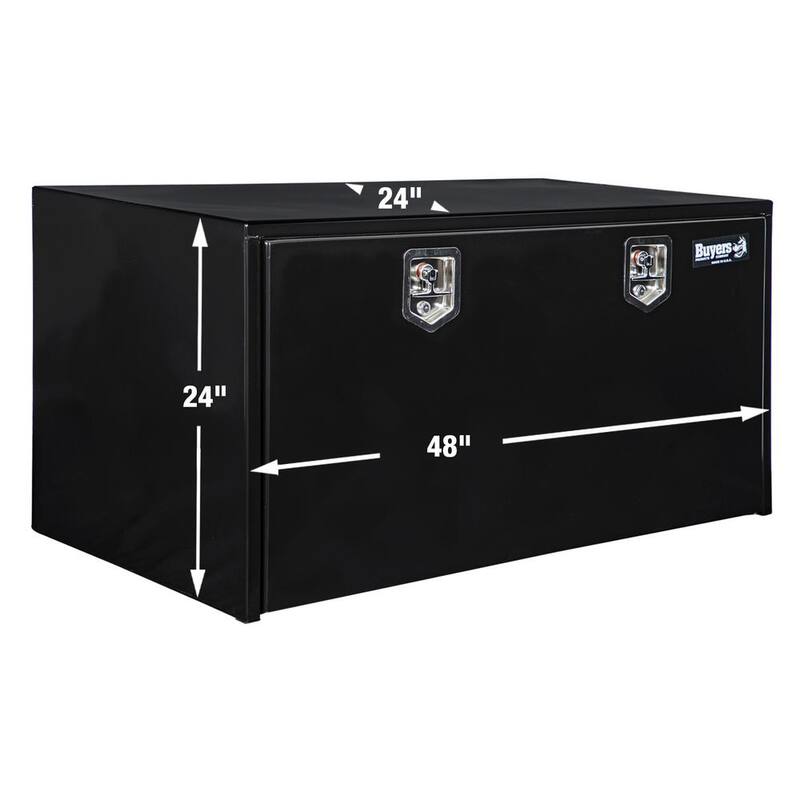 Buyers Products Company 24 in. x 24 in. x 48 in. Gloss Black Steel Underbody Truck Tool Box - 1704310