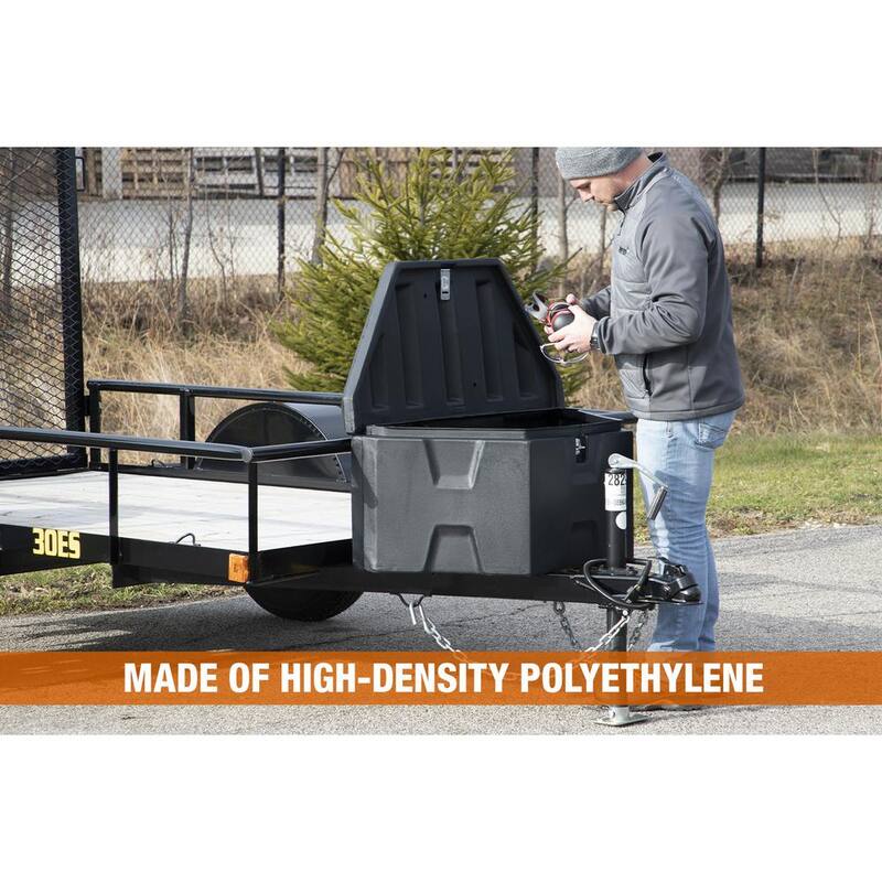 Buyers Products Company 18 in. x 19 in. x 36 in. Matte Black Plastic Trailer Tongue Truck Tool Box - 1701680