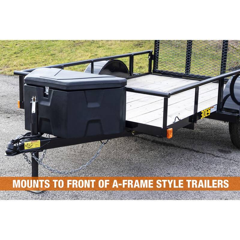 Buyers Products Company 18 in. x 19 in. x 36 in. Matte Black Plastic Trailer Tongue Truck Tool Box - 1701680