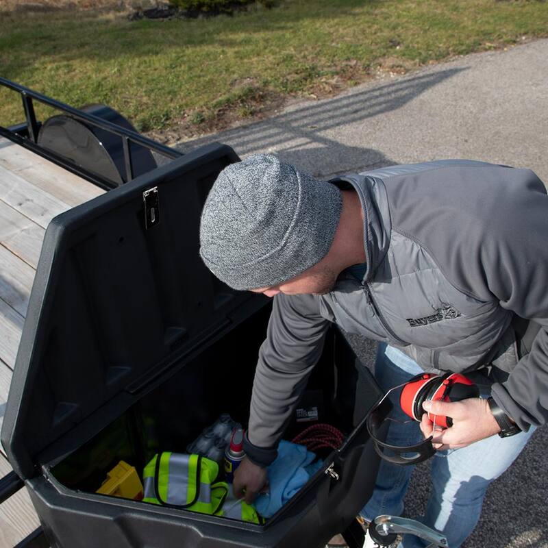 Buyers Products Company 18 in. x 19 in. x 36 in. Matte Black Plastic Trailer Tongue Truck Tool Box - 1701680