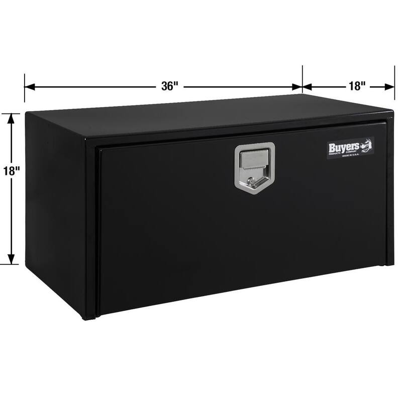Buyers Products Company 18 in. x 18 in. x 36 in. Gloss Black Steel Underbody Truck Tool Box - 1702105