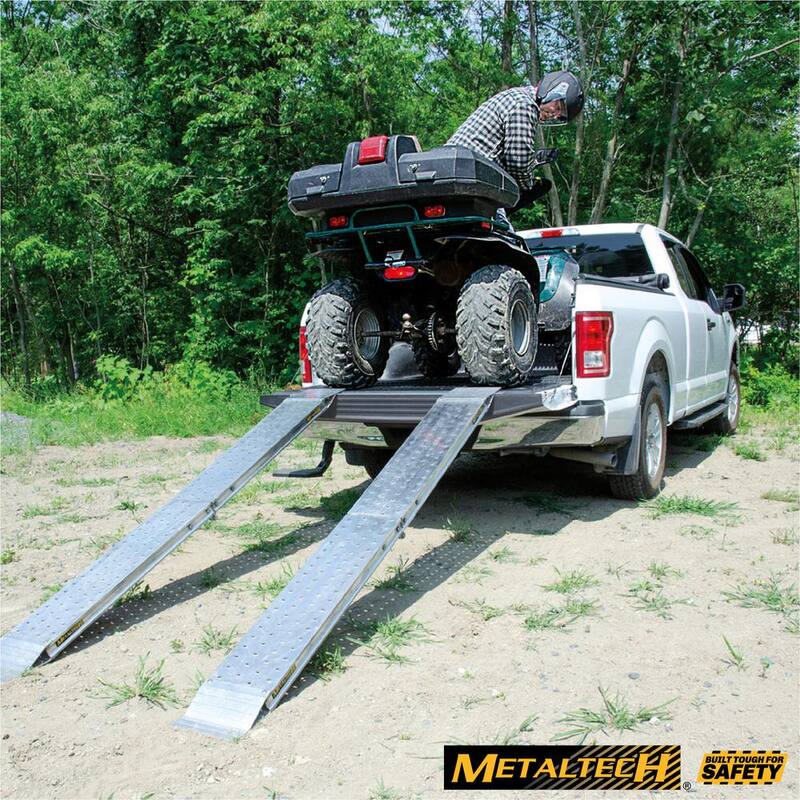 MetalTech 96 in. x 10 in. Portable Aluminum Ramps for Bike, Motorcycle and ATV, Loading Ramp for Pickup Truck and Trailer, 2-Pack - M-AR008