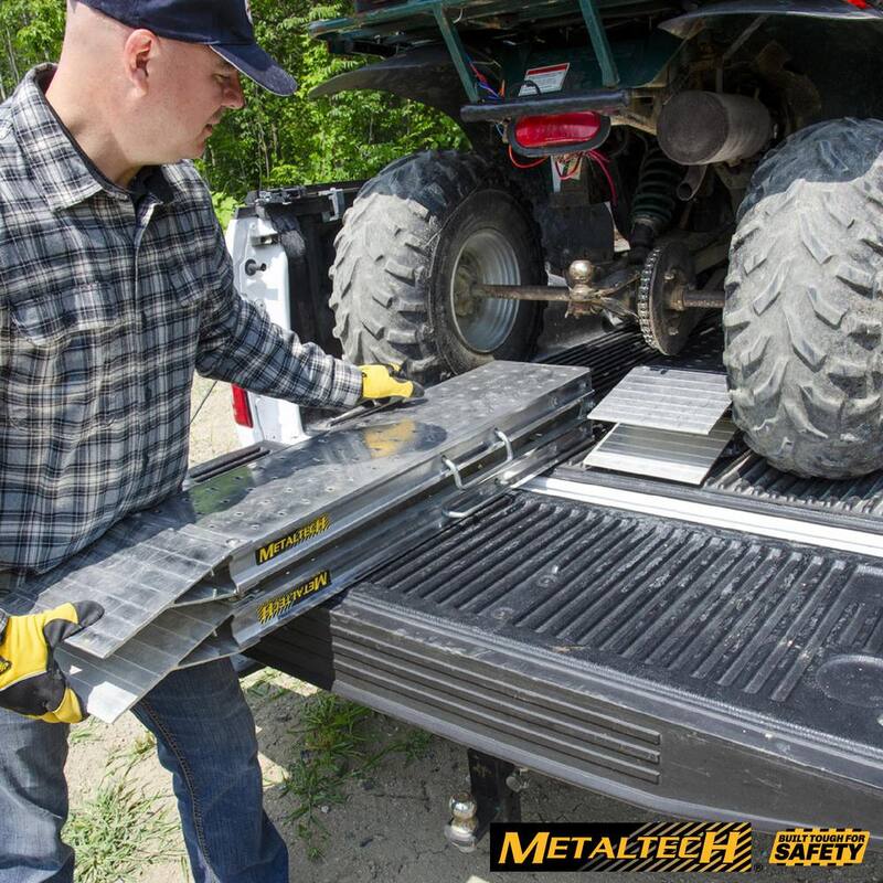 MetalTech 96 in. x 10 in. Portable Aluminum Ramps for Bike, Motorcycle and ATV, Loading Ramp for Pickup Truck and Trailer, 2-Pack - M-AR008