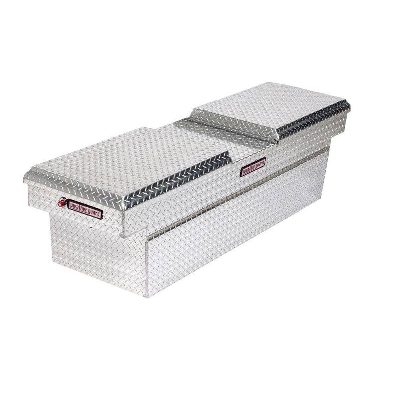 Weather Guard 71.5 Diamond Plate Aluminum Full Size Crossbed Truck Tool Box - 124-0-01