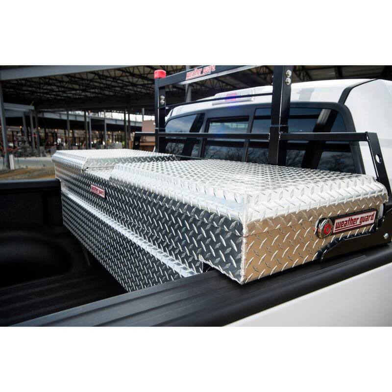 Weather Guard 71.5 Diamond Plate Aluminum Full Size Crossbed Truck Tool Box - 124-0-01