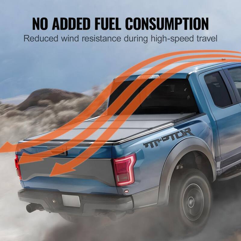 VEVOR Tri-Fold Truck Bed Tonneau Cover Compatible with 2015-2024 Ford F-150 Styleside 5.5 ft. Bed Fit 5.6 ft. x 5.4 ft. Bed - ZDSKCHBXGZDSAG4TNV9