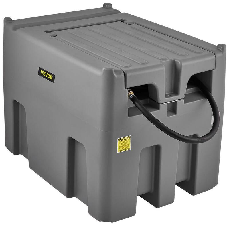VEVOR Portable Diesel Tank, 116 Gal. Capacity and 10 GPM Flow Rate, Diesel Fuel Tank with 12V Electric Transfer Pump, Gray - SLYXJLBDDWC79VOFMV0-730