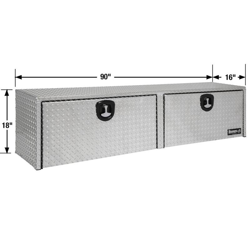 Buyers Products Company 90 Inch Diamond Tread Aluminum Top Mount Truck Tool Box - 1701565