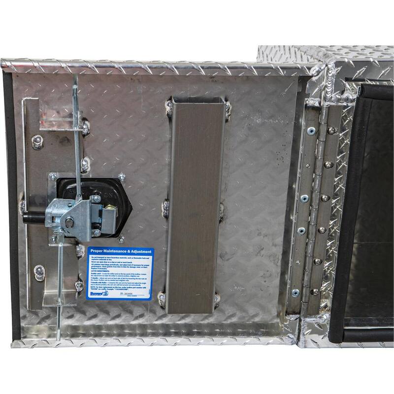 Buyers Products Company 18 in. x 18 in. x 48 in. Diamond Plate Tread Aluminum Underbody Truck Tool Box with Barn Door - 1705210