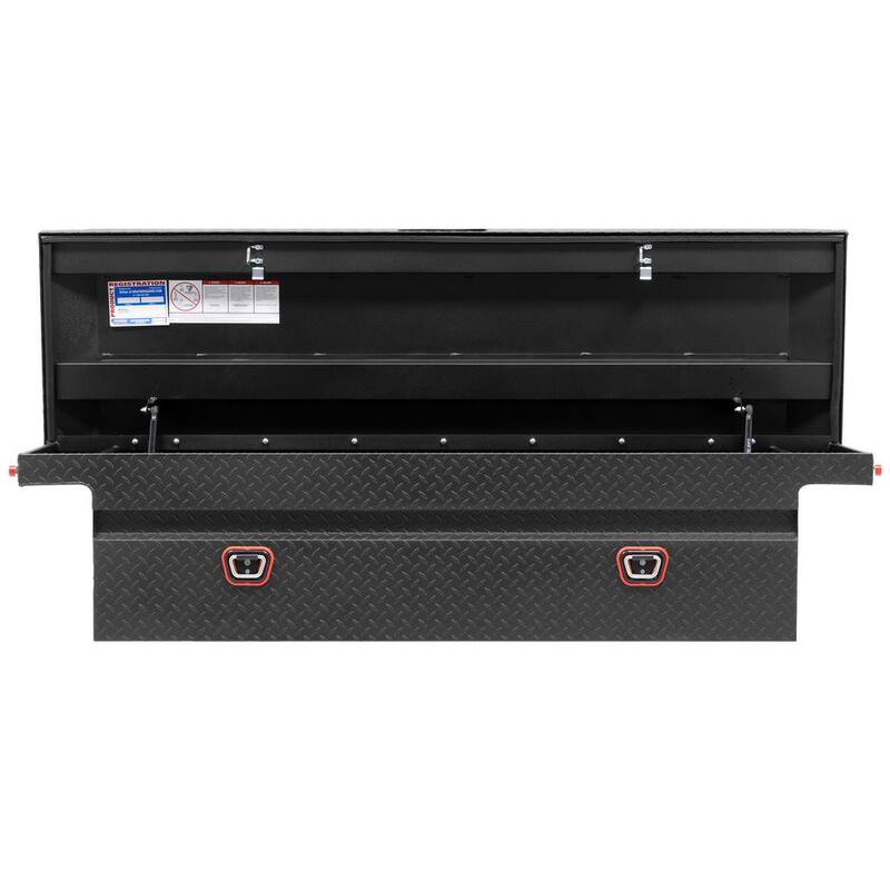 Weather Guard 72 in. Matte Black Aluminum Full Size Low Profile Crossbed Truck Tool Box - 121-52-03