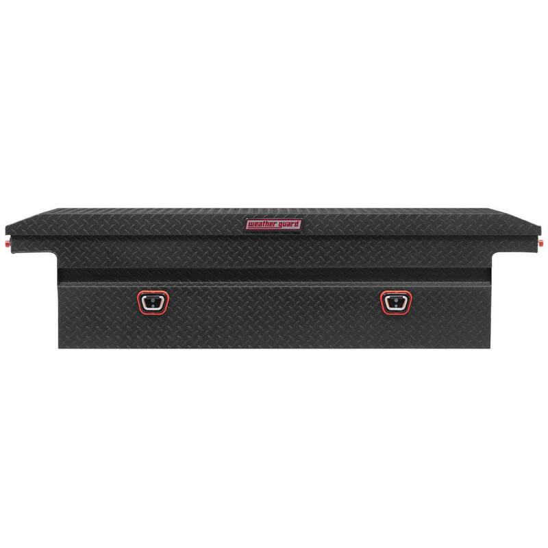 Weather Guard 72 in. Matte Black Aluminum Full Size Low Profile Crossbed Truck Tool Box - 121-52-03