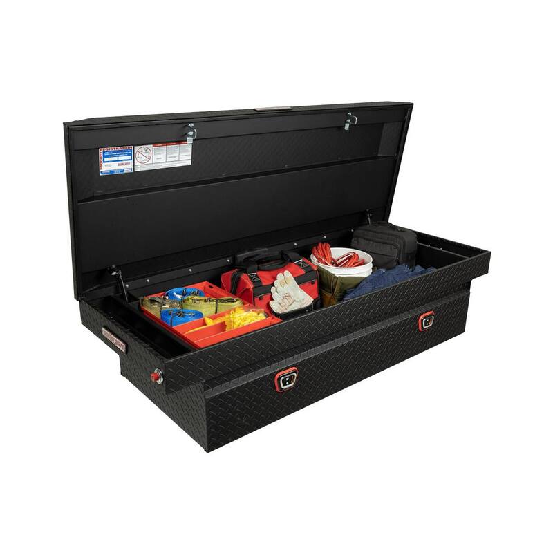 Weather Guard 72 in. Matte Black Aluminum Full Size Low Profile Crossbed Truck Tool Box - 121-52-03