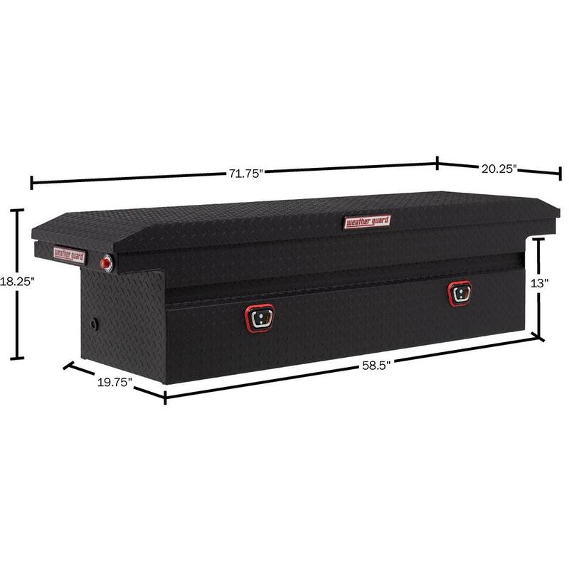 Weather Guard 72 in. Matte Black Aluminum Full Size Low Profile Crossbed Truck Tool Box - 121-52-03