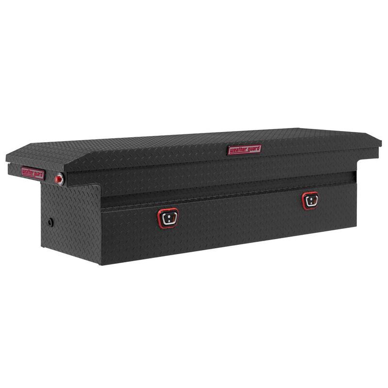 Weather Guard 72 in. Matte Black Aluminum Full Size Low Profile Crossbed Truck Tool Box - 121-52-03