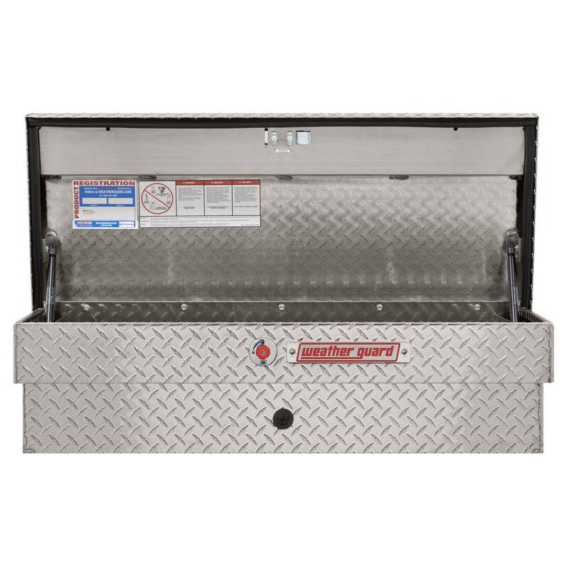 Weather Guard 41. in Diamond Plate Aluminum Lo-Side Truck Tool Box - 184-0-04