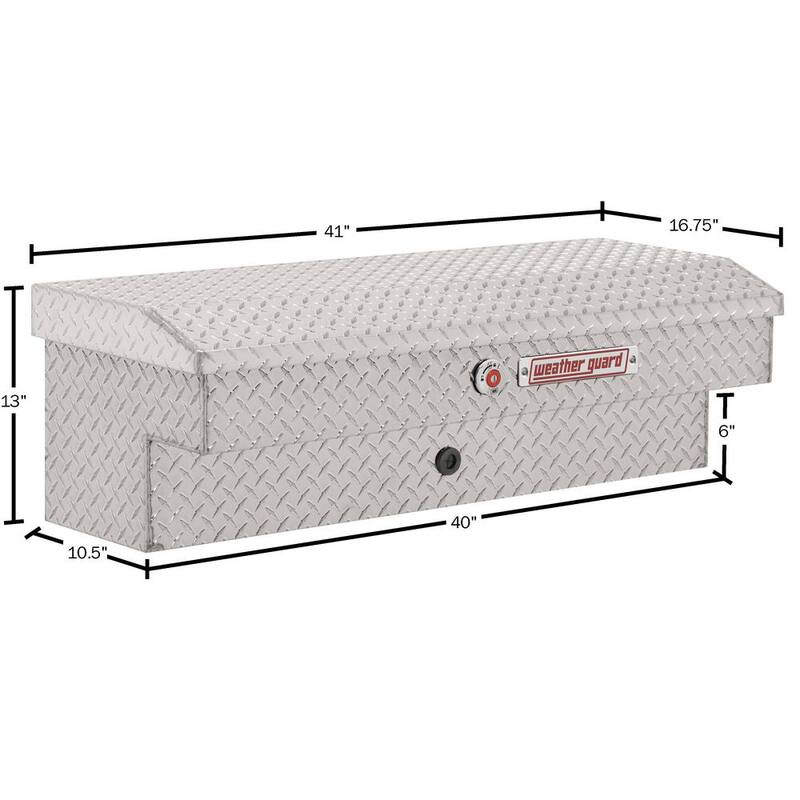 Weather Guard 41. in Diamond Plate Aluminum Lo-Side Truck Tool Box - 184-0-04