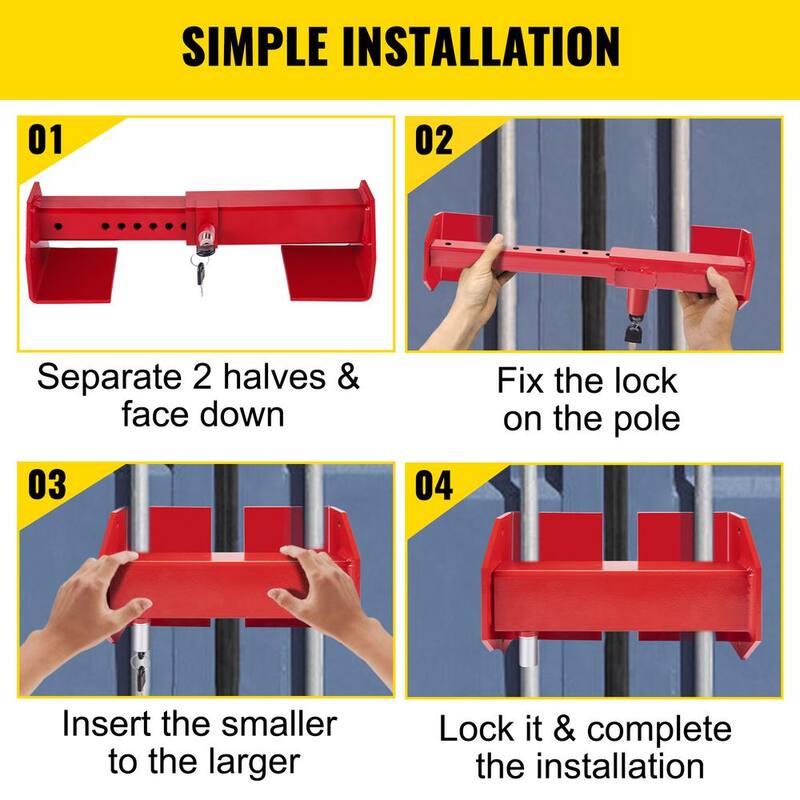 VEVOR Cargo Container Lock 9.84 in. -17.32 in. Locking Distance Semi Truck Door Locks with 2 Keys Shipping Container - JZXGDYCHS-H841ZYTV0-0702