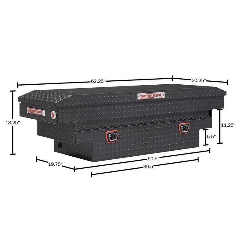 Weather Guard 62.5 in. Gray Aluminum Compact Deep Crossover Truck Tool Box - 137-6-04