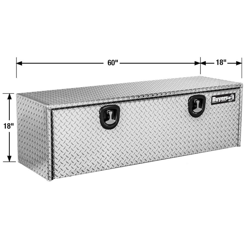 Buyers Products Company 18 in. x 18 in. x 60 in. Diamond Plate Tread Aluminum Underbody Truck Tool Box - 1705115