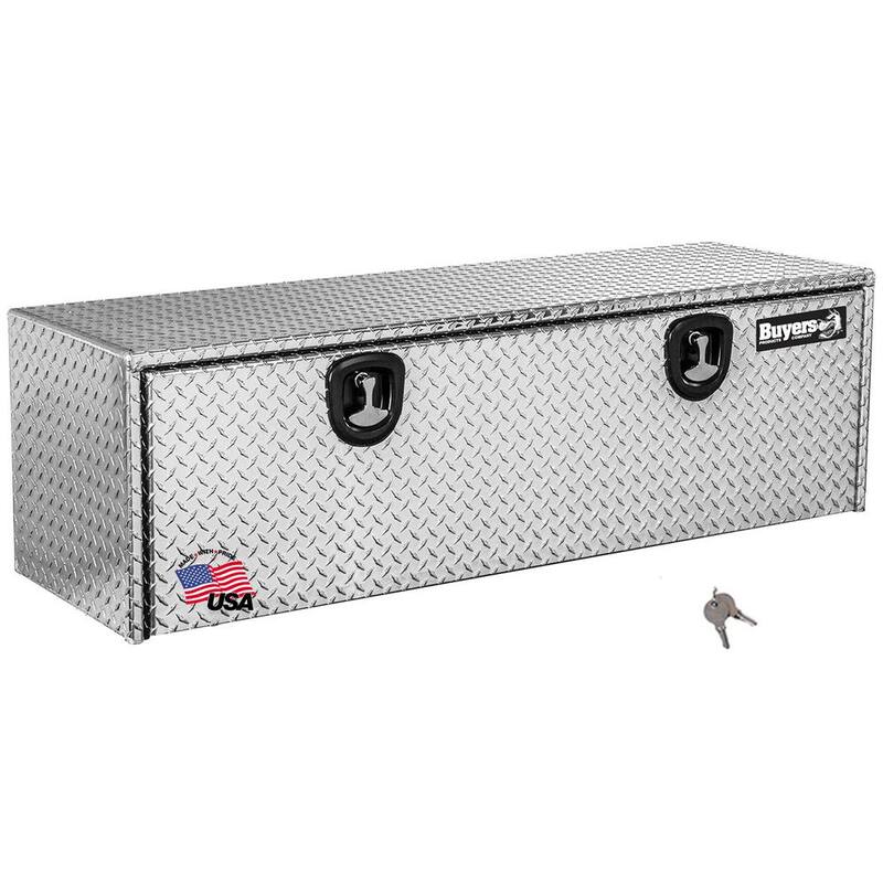Buyers Products Company 18 in. x 18 in. x 60 in. Diamond Plate Tread Aluminum Underbody Truck Tool Box - 1705115