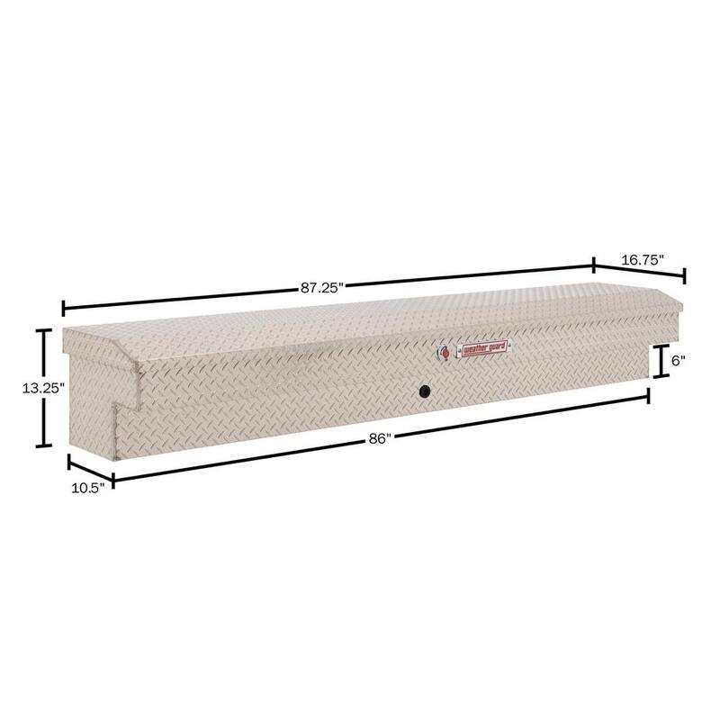 Weather Guard 87.25 in. Diamond Plate Aluminum Long Lo-Side Truck Tool Box - 164-0-04