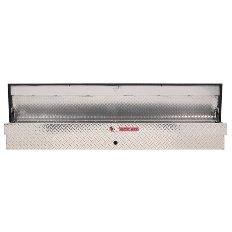 Weather Guard 87.25 in. Diamond Plate Aluminum Long Lo-Side Truck Tool Box - 164-0-04